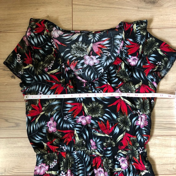 Women’s Calzedonia Cobey Black Floral Tropical Maxi Dress Beach Coverup size S - Picture 11 of 16